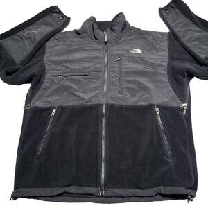 North Face Jacket Mens Large Black Fleece Denali Polartec Zip Hummer Logo